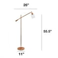 thumbnail image 4 of Lalia Home 55.5" Swing Arm Floor Lamp with Clear Glass Cylindrical Shade, Rose Gold, 4 of 9