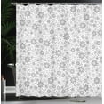 thumbnail image 4 of Ambesonne Flower Shower Curtain, Rotary Round Rings Dots, 69"Wx75"L, White, 4 of 5