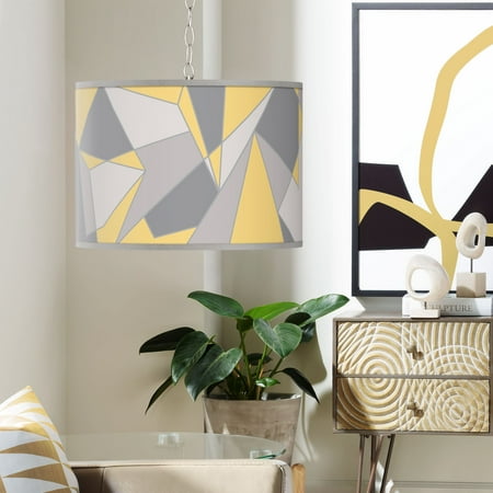 

Giclee Gallery Swag Style Modern Mosaic II Giclee Print Shade Plug-In Chandelier