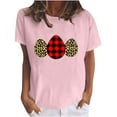 thumbnail image 2 of Daisyyozoid Chemise Joyeuses Pâques pour Femmes Imprimée Décontractée Col Rond Manches Courtes Été, 2 of 5