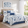 thumbnail image 3 of Nanshing Home 3 Piece Queen Comforter Set, Grey Purple Vintage Floral Printed Bedding Set, Soft Microfiber Comforter with Pillow Shams, Lightweight All Season Bedspread, 3 of 7