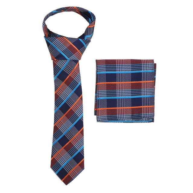 Corbata clásica para hombre, con textura exquisita y diseño enrejado, resistente al desgaste, con pañuelo para reuniones y regalos.
