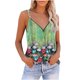 thumbnail image 2 of ICHUANYI Clearance Fashion Women Summer Print Zipper Sleeveless V-Neck Shirt Vest Camis Blouse Tops(Green, S) ICHUANYI WER2023081201981, 2 of 5