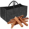 thumbnail image 2 of Felt Firewood Bag for Wood with Handles Gray Convenient Storage Basket, 2 of 5