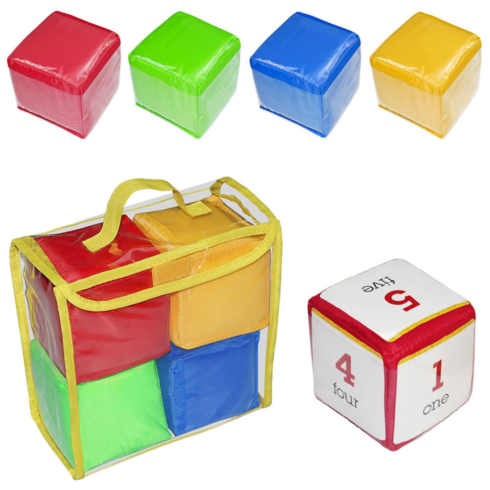 LeeQinersw 4 Pack 4" Playing Game Dices Soft Foam Cubes Diy Learning Cubes for All Subjects