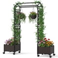 thumbnail image 2 of 5.5 FT Raised Garden Bed with Trellis Self-Watering Planter Boxes with Lockable Wheels, 2 Configurations Vertical Garden Planter for Patio Balcony, 2 of 10