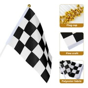 25pcs Sports Events Flags Checkered Race Flags Polyester Flags Match Party Waving Flags with Sticks