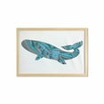 thumbnail image 1 of Modern Wall Art with Frame, Humpback Whale by Abstract Sea Underwater Art Print, Printed Fabric Poster for Bathroom Living Room, 35" x 23", Teal Blue Dried Rose, by Ambesonne, 1 of 2