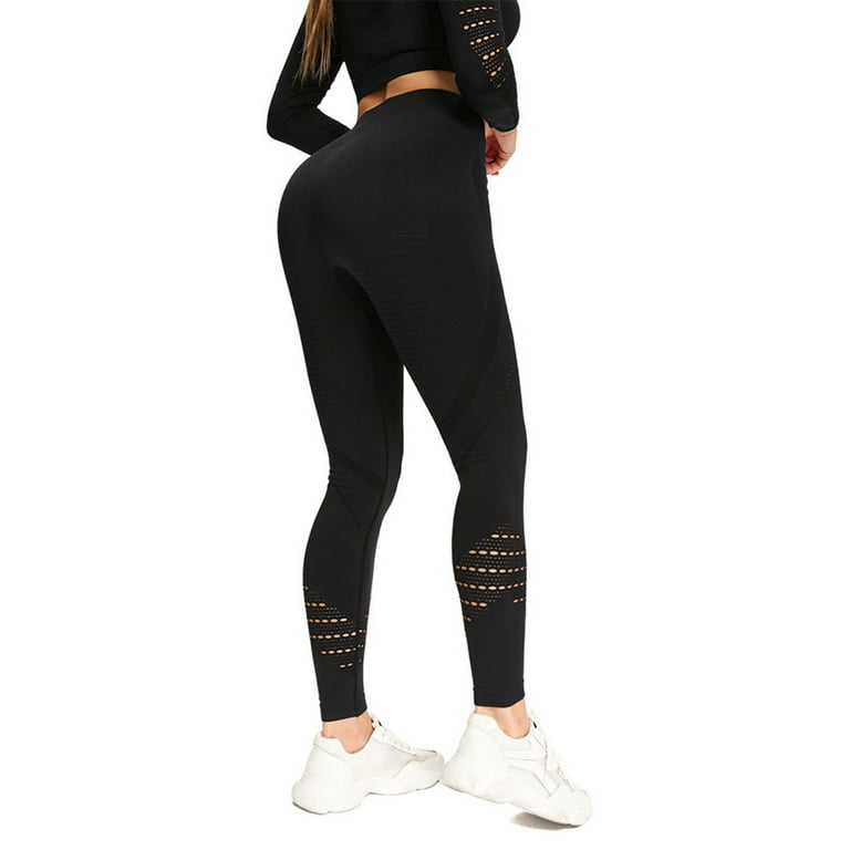 JSGEK Clearance Women's Hip Lift Leggings Tummy Control Fitness Sports  Stretch High Waist Skinny Sexy Yoga Pants With Pockets Black M