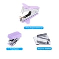 thumbnail image 3 of Uxcell Desk Stapler Set with Staples, Claw Portable Staple Remover Effortless Stapler, Purple, 3 of 6