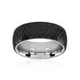thumbnail image 3 of Crucible Jewelry Men's Glossy Carbon Fiber Overlay Domed Steel Ring (8mm), 3 of 4