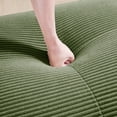thumbnail image 4 of Corduroy Ottoman, Square Pouf Footstool, Plush Upholstered Floor Cushion for Living Room Bedroom, Modern Accent Seat (Green), 4 of 5