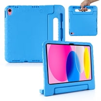 iPad 10th Generation Kids Case 2022, New iPad 10.9 inch 2022 case, Shockproof, Silicone Rubber EVA Portable Handle Stand Protective Kids Cover Case for iPad 10th Generation 2022 10.9 Inch, Blue
