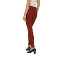 thumbnail image 3 of ZayWay Women's Stretch Ponte Pants with 5 Stylish Pockets - Perfect for Wear to Work - Dressy Leggings S-1000 Rust 2X-Large, 3 of 6