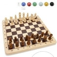 thumbnail image 4 of Zeiwohndc 2 in 1 Checkers & Flight Chess Combo Set Wooden Family Games Children Educational Toy Table Puzzle Board, 4 of 10