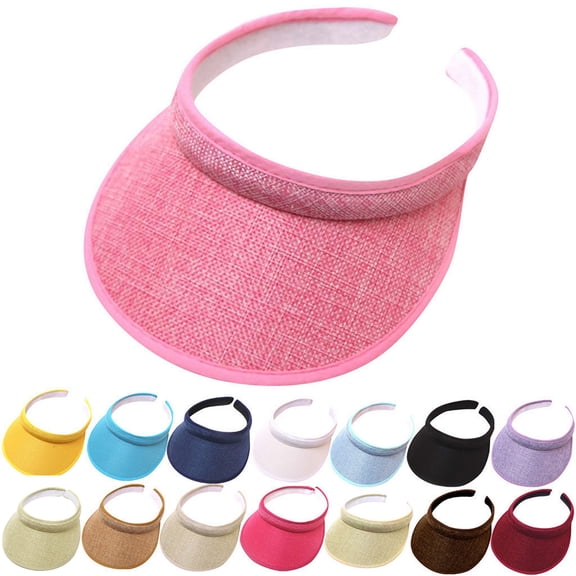 Lispipm Womens Sun Visor Hat Casual Summer Beach Caps Adjustable Outdoor Sports Hats for Ladies Travel Camping Beige