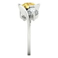 thumbnail image 3 of Three-Stone Engagement Ring for Women - 3.5ct Simulated Yellow Diamond in 18K White Gold Promise Ring, 3 of 6