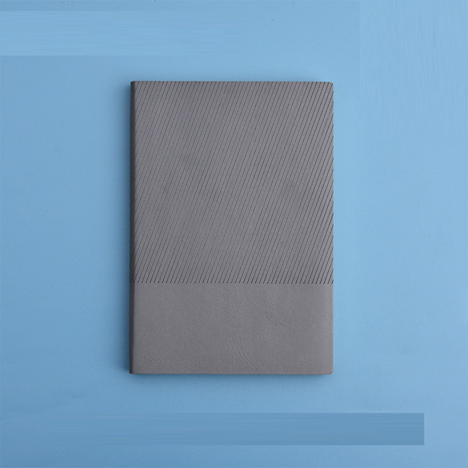 VKLU A5 Leather Journal Notebook, 100 Sheets 200 Pages Thick Paper, Twill Texture Hardcover 180° Lay Flat Writing Pad, Grey, Professional Office Supplies