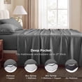 thumbnail image 3 of U by Bedsure Extra Deep Pocket King Sheets Set, Fits 18"-21" Mattresses, 4 Piece Soft Moisture Wicking Microfiber Bed Sheets, Dark Gray, 3 of 9