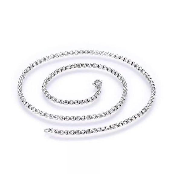 304 Stainless Steel Box Chain Necklaces Lobster Claw Gold Silver 17.7" 2Mm Z455