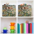 thumbnail image 6 of Yayeee 2 Pack Canvas Storage Basket with Handles for Shelves Fabric Bins Closet Organizer, Beige Floral Garden, 6 of 8