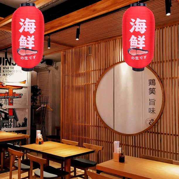Tela impermeable de la linterna del ornamento del día de fiesta de la pintura coloreada para el restaurante del sushi