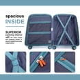 thumbnail image 2 of Landisun Luggage Sets 3 Piece, Hard Shell Suitcase Set with Double Spinner Wheels TSA Lock Carry On and Checked Travel Luggage, Dark Blue (20/24/28), 2 of 8