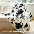 thumbnail image 2 of Cow Print Heated Throw Blanket Electric Blanket-Heating Blanket Throw with 10 Heat Levels & 10 Hours Auto Off, Cozy Soft Fleece Sherpa, Washable, 50 x 60 Inches Cow Print White, 2 of 7
