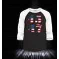 thumbnail image 2 of Shop4Ever Men's 45 47 Raglan Baseball Shirt X-Large Black/White, 2 of 4