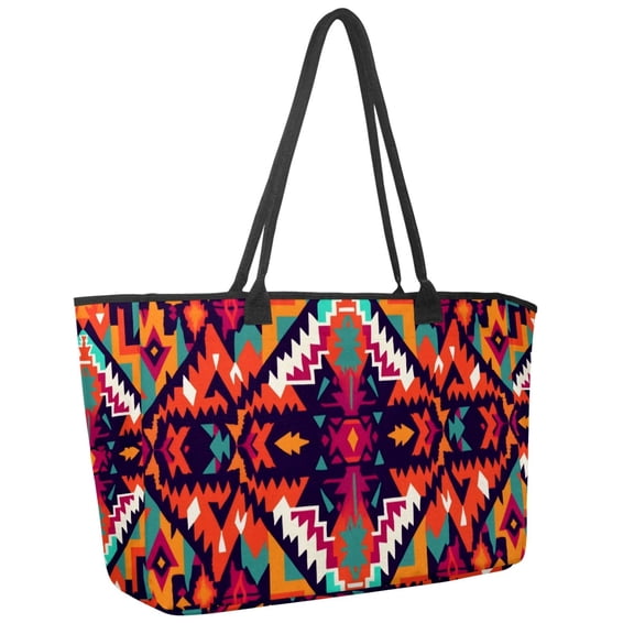 Big Shoulder Handbags for Women,Art African Tribal Print Large Casual Tote Bags for Work Travel Commuter Shopping Trendy Handbag