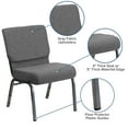 thumbnail image 6 of Flash Furniture Gray Fabric Church Chair,PK4 4-XU-CH0221-GY-SV-GG, 6 of 9