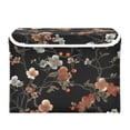thumbnail image 7 of Yayeee Collapsible Cube Storage Bin with Lid Fabric Closet Decorative Basket with Handles, Black Flowers, 7 of 7