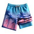 thumbnail image 3 of SGMVNU Boys Swim Trunks with Compression Liner Boys Swimsuit 7t Drawstring Waist Swimsuit Board Shorts Summer Beachwear(Size 8-9 Years,2-Sky Blue), 3 of 3