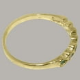 thumbnail image 5 of LBG British Made 14k Yellow Gold Natural Diamond & Emerald Womens Eternity Ring - 33 size options - Size 6.5, 5 of 9