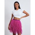 thumbnail image 5 of FEORJGP Women Summer Tulle Tutu Midi Skirt Elastic Waist Skirt Solid Color Layered Mesh Fairy A-Line Skirt for Beach Party Streetwear, 5 of 9