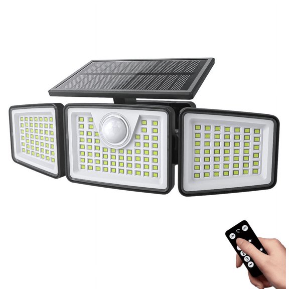 Sotoplay  Solar Lights Outdoor with Remote,156LED 2500LM Solar Flood Lights,Solar Motion Sensor Security Lights,Solar Wall Lighting Waterproof 3 Lighting Modes for Yard