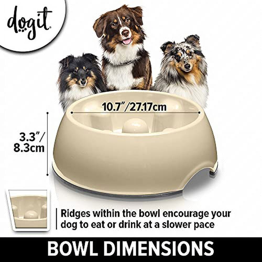Dogit Go Slow Anti Gulping Dog Food Bowl Slow Feeding Dog Dish for Wet or Dry Dog Food White Large 73733 Walmart