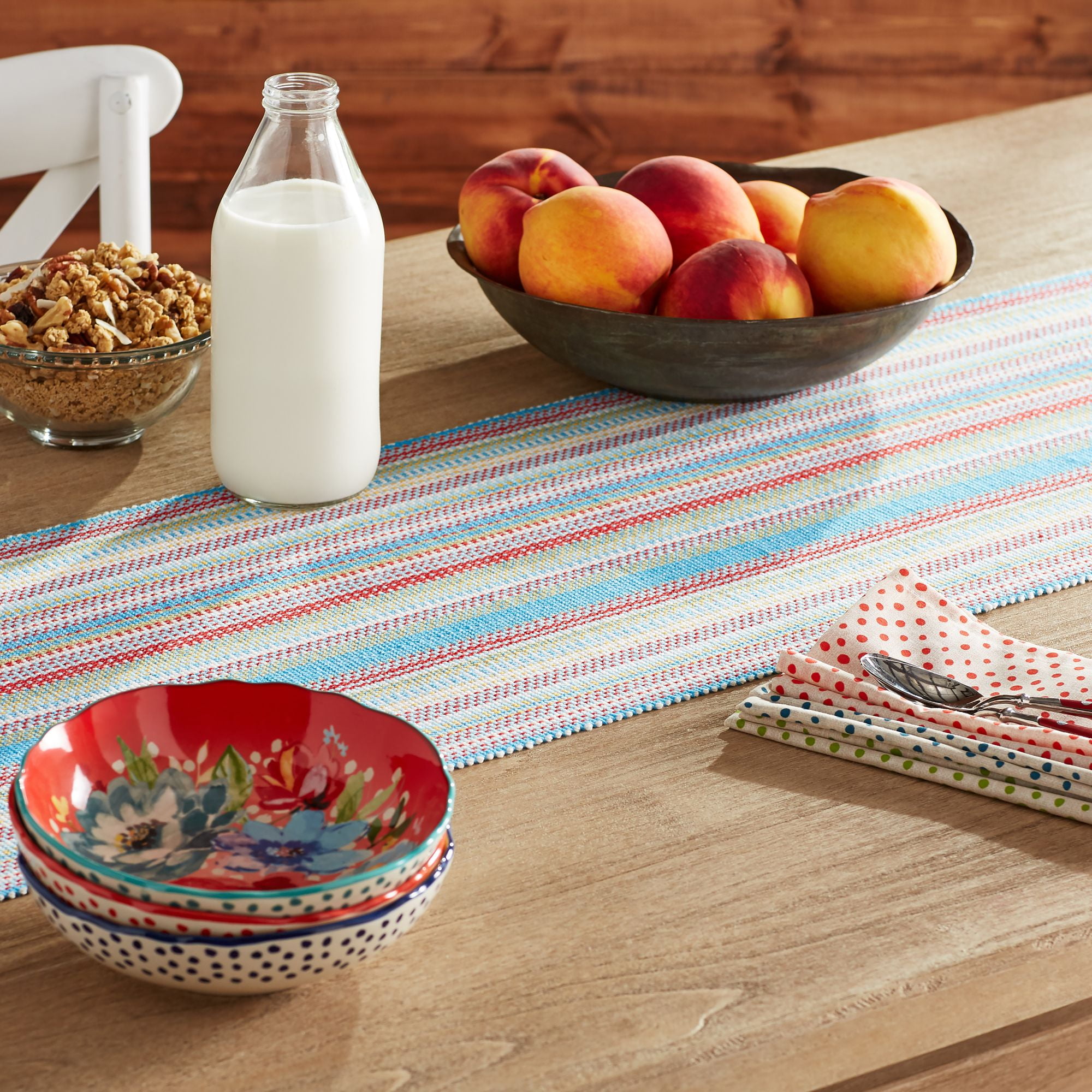 The Pioneer Woman Chunky Stripe Table Runner, Red, 14"W x 90"L