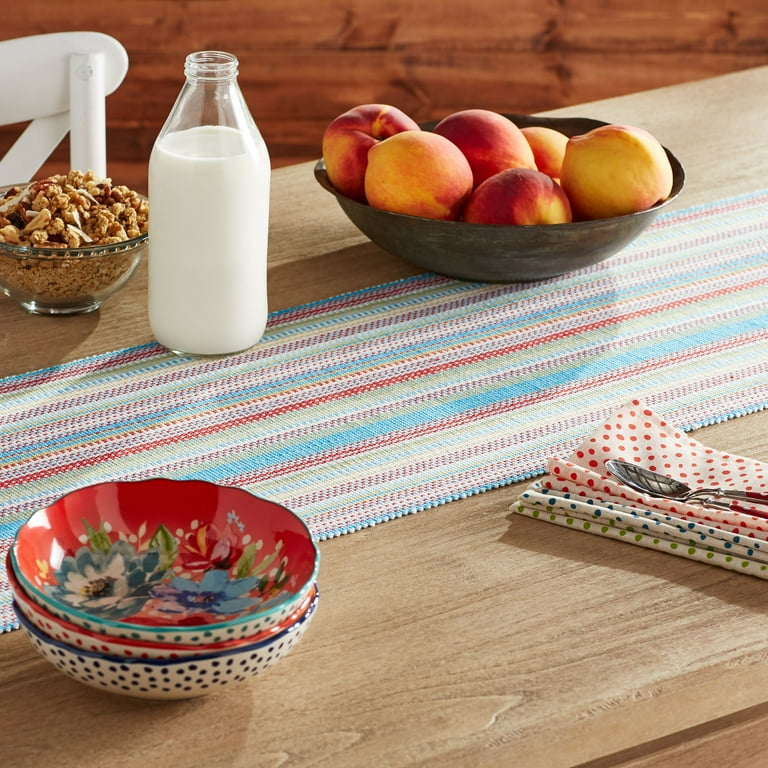 The Pioneer Woman Chunky Stripe Table Runner, Red, 14