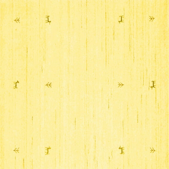 Ahgly Company Indoor Square Solid Yellow Modern Area Rugs, 3' Square