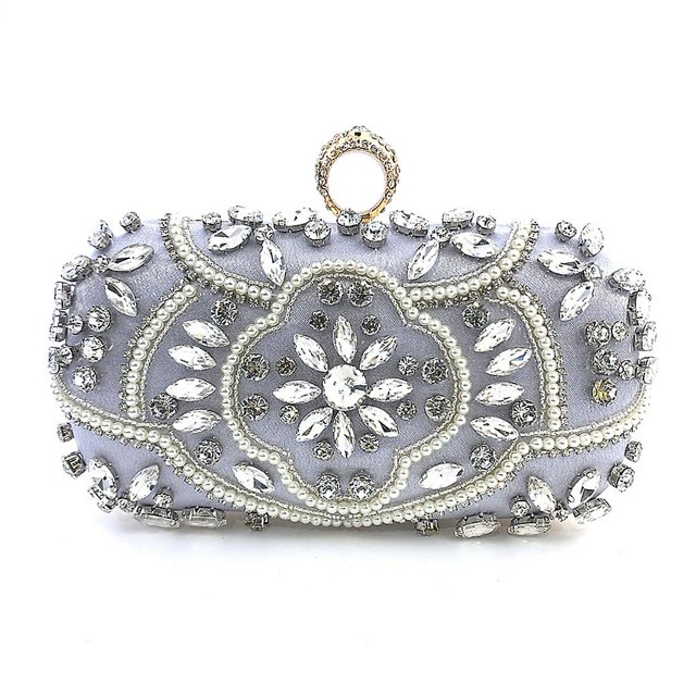 Bolso de noche para mujer, bolso de mano para fiesta, boda, bolso de mano nupcial con cadena desmontable