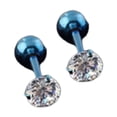 thumbnail image 2 of Ear Studs Anti-allergic Cubic Zirconia Stainless Steel 3 Prong Design Earrings For Daily Life, 2 of 4