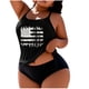 thumbnail image 1 of Traje de baño de moda para mujer, de talla grande, con estampado, con cojín en el pecho y sin soporte de acero, holgado, con cordón ajustable, dividido., 1 of 3