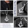 thumbnail image 6 of FaithHeart Masonic Necklace for Men, Freemason Compass Symbol Stainless Steel Free and Accepted Masons Pendant Jewelry Gifts for Boyfriend Valentine's Day, 6 of 9