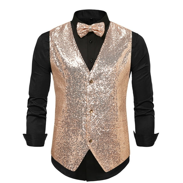 pstuiky Camiseta sin mangas para hombre, Blusa sin mangas con cuello en V, botones y pajarita con bolsillos estampados a la moda para hombre Chaleco de hombre xl