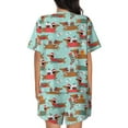 thumbnail image 6 of Fotbe Dachshund Christmas Play Print Pajama Set for Women 2 Piece Loungewear Short Sleeve Tops and Shorts Set Soft Sleepwear-Large, 6 of 7