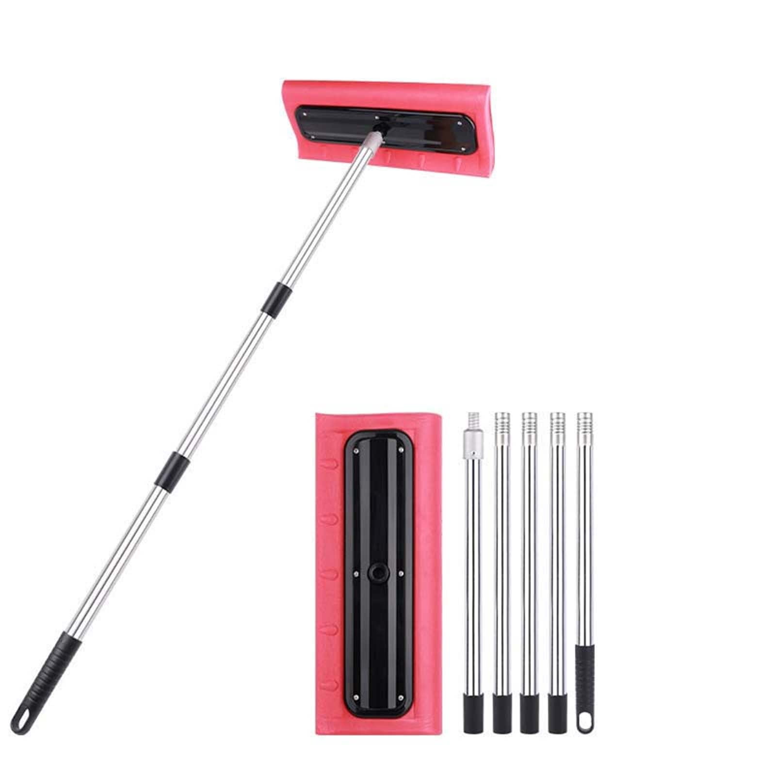 Telescoping Snow Roof Rake with Foam Scraper, Non-Scratch Roof and Car Snow Removal Tool, Extendable Pole for Safe Ice Clearing, Durable Winter Debris Cleaner(A,2m)