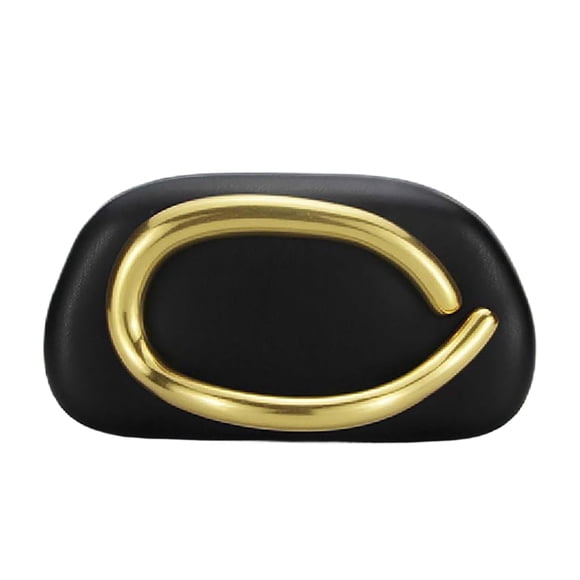 Bolso de mano Tasysain para mujer, piel sintética, asa metálica, negro