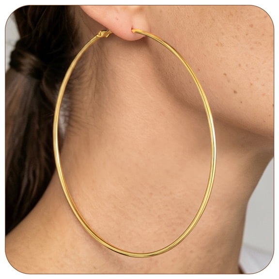 PROSTEEL 100mm Large Hoop Earring for Women Stainless Steel Earrings Birthday Valentine's Day Gifts Stocking Stuffers for Daughter Mom Wife Adults