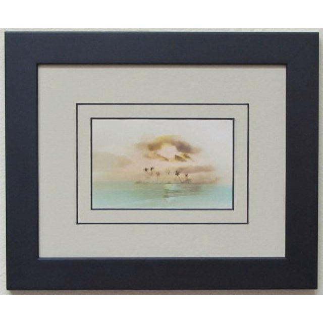 Post Card Frame for 3.5" X 5.5" Post Card Black Frame with Tan (Black Trim) Matting